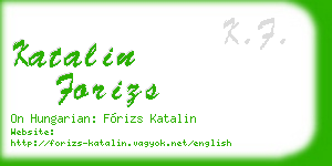 katalin forizs business card
